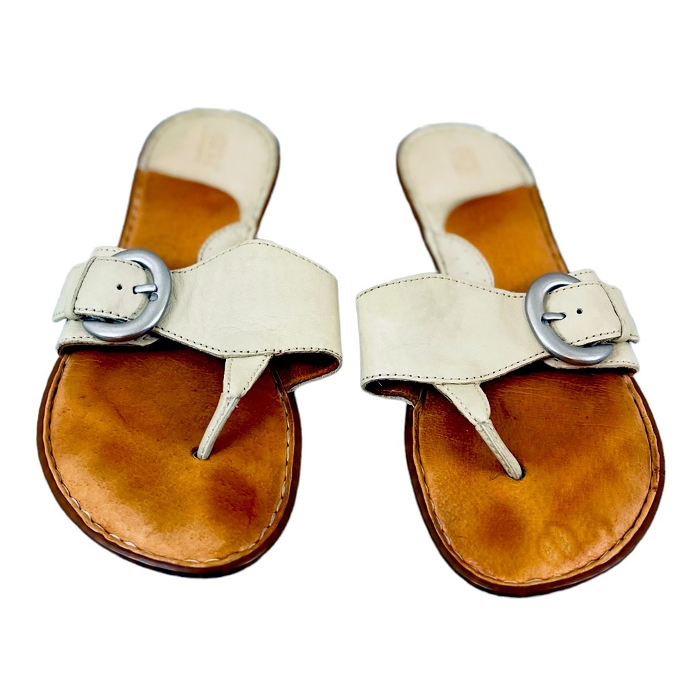 BORN Ivory Leather Sandals Women’s Size 7